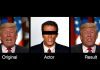 Una deepfake en proceso. Sobre un video de Donald Trump se graban otros gestos que son incorporados a un output convergente